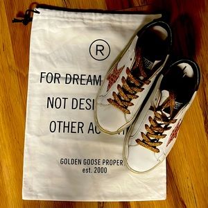 GOLDEN GOOSE HIGH STAR WHITE SNEAKERS